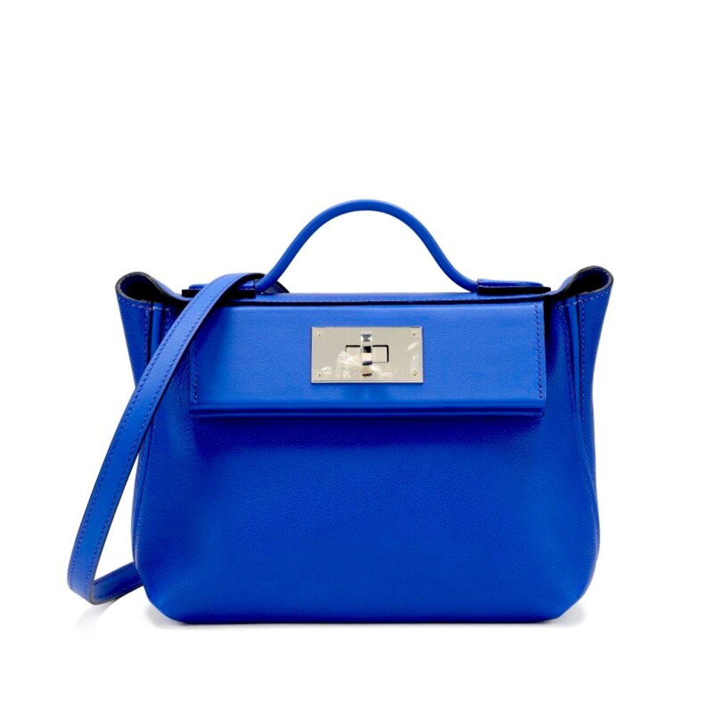 Hermes 24/24 21 Crossbody Bag Bleu Veau Evercolor